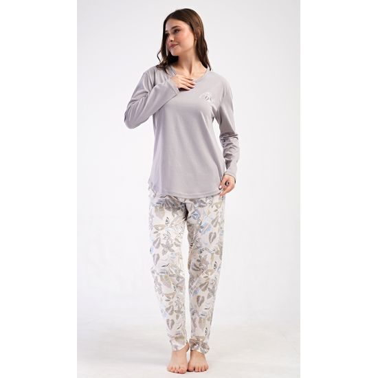 Dámské pyžamo dlouhé Alex - šedá
