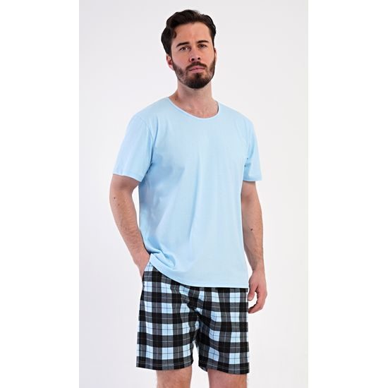 Pánské pyžamo šortky Vašek - světle modrá