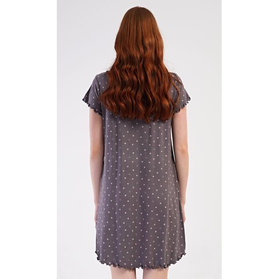 Dámská noční košile s krátkým rukávem Samanta - hnědá