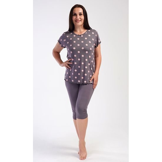 Dámské pyžamo kapri Puntík - hnědá