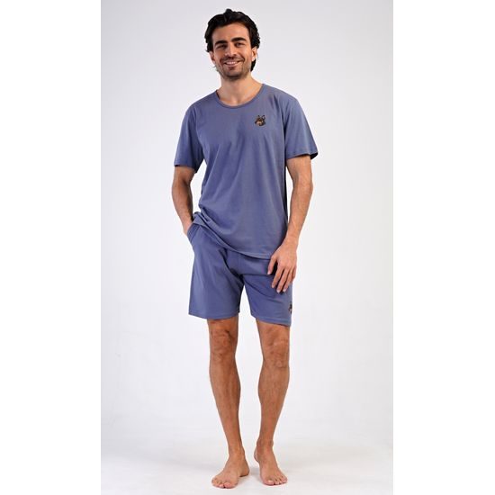 Pánské pyžamo šortky Pes - tmavě šedá