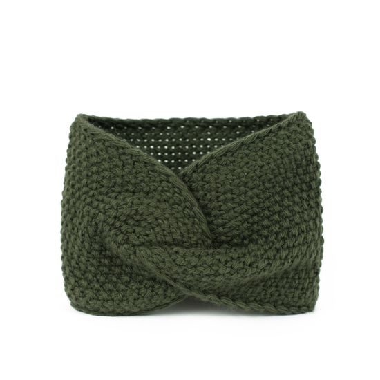 Podzimní pletená čelenka cihlová