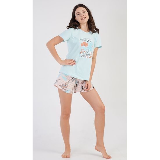 Dámské pyžamo šortky Melissa - mentolová