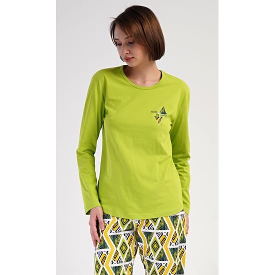 Dámské pyžamo dlouhé Zuzana - světle zelená
