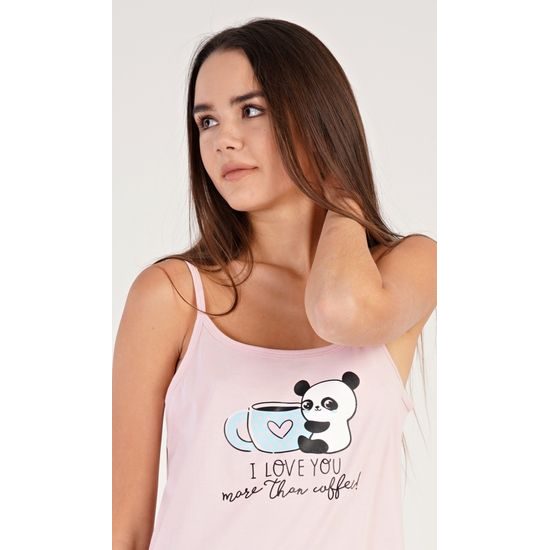 Dámská noční košile na ramínka Coffee - světle lososová