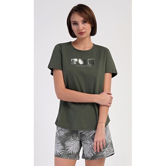 Dámské pyžamo šortky Barbora - khaki