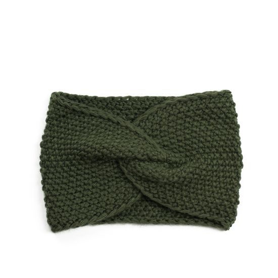 Podzimní pletená čelenka světle béžová