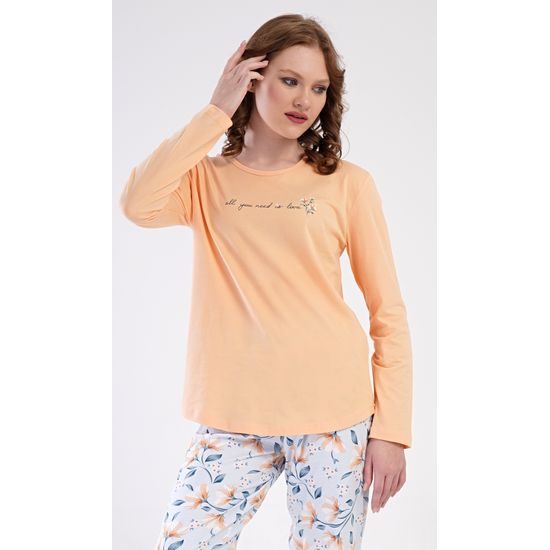 Dámské pyžamo dlouhé Karolína - meruňková