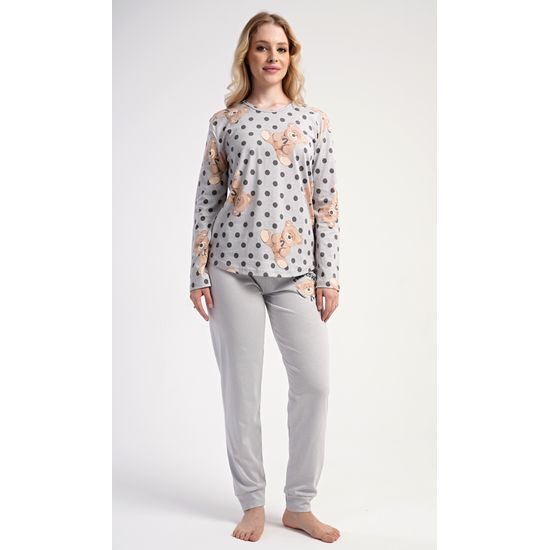 Dámské pyžamo dlouhé Paula - šedá