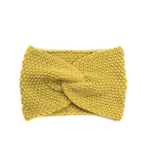 Podzimní pletená čelenka cihlová