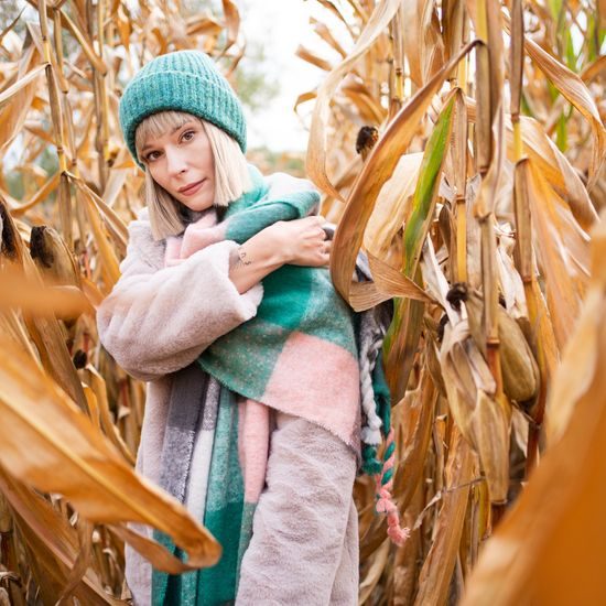Teplá čepice na zimu oranžová