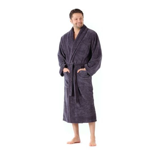 Pánský dlouhý savý župan se šálovým límcem TAMPA antracitová