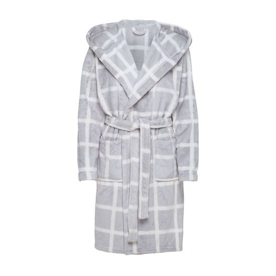 Dámský župan Magically šedý se vzorem kostky