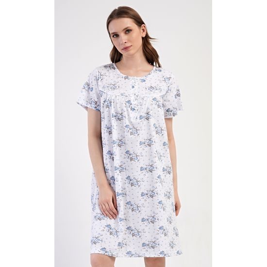 Dámská noční košile s krátkým rukávem Julie - modrá