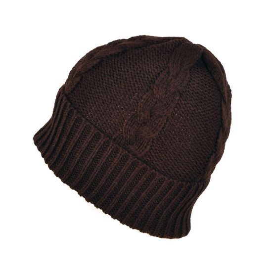 Copánková čepice - tmavohnědá