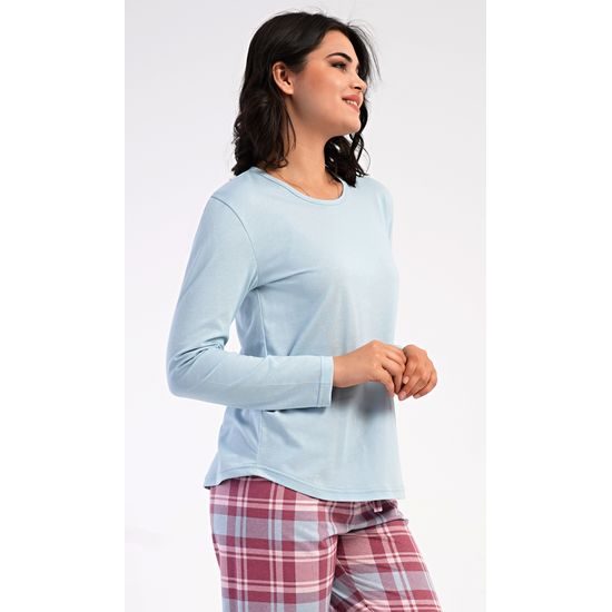 Dámské pyžamo dlouhé Dominica - světle modrá