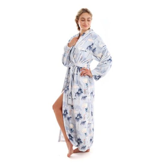 Dámský dlouhý župan s šálovým límcem Yuna Jeřábi