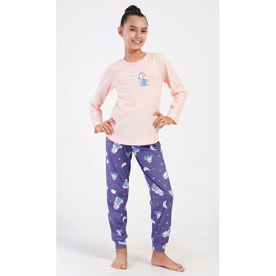 Dětské pyžamo dlouhé Méďa s polštářem - světle lososová