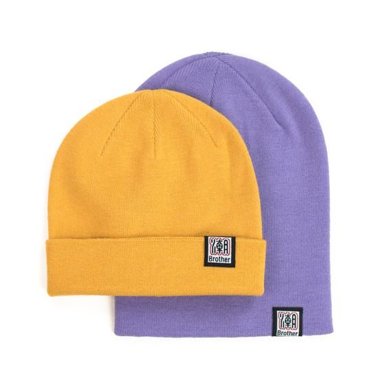 Čepice beanie dvojitá žlutá