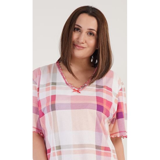 Dámská noční košile s krátkým rukávem Catherine - lososová