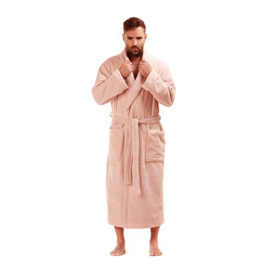 Dlouhý savý župan se šálovým límcem TAMPA oříšková