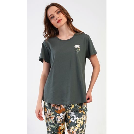 Dámské pyžamo kapri Marie - khaki