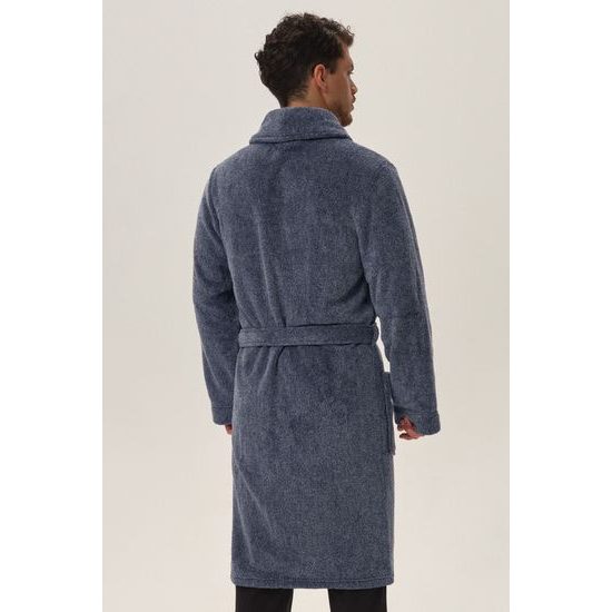 Hřejivý pánský župan Hug melírovaný modrý