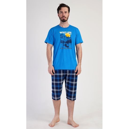 Pánské pyžamo kapri Wild life - modrá