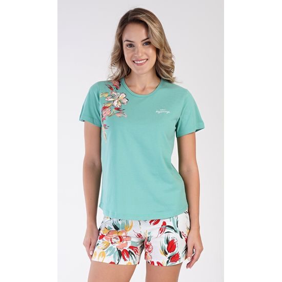 Dámské pyžamo šortky Sofie - zelená