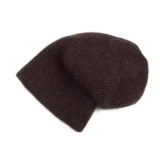 Čepice Angora Street - tmavohnědá