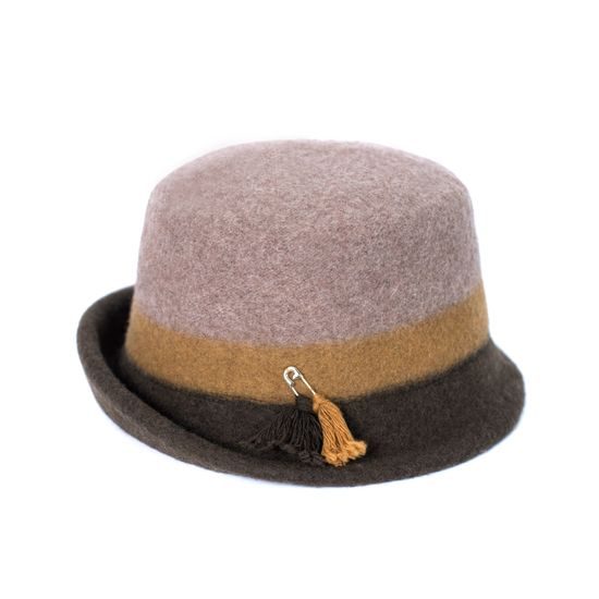 Hnědý vlněný klobouk dámský