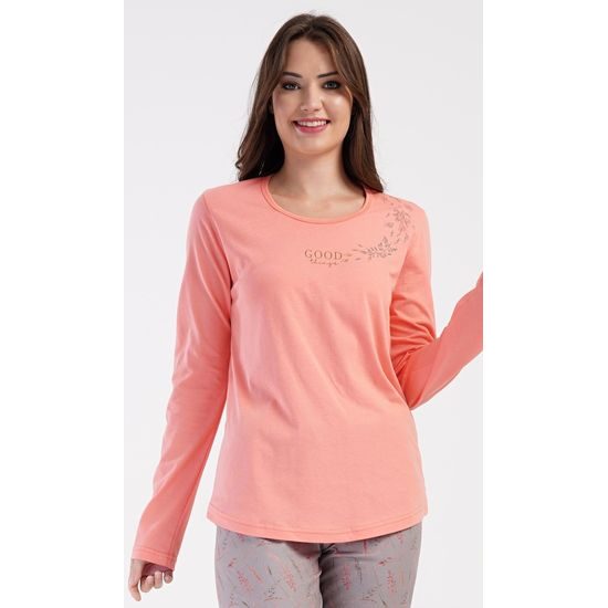 Dámské pyžamo dlouhé Good things - meruňková