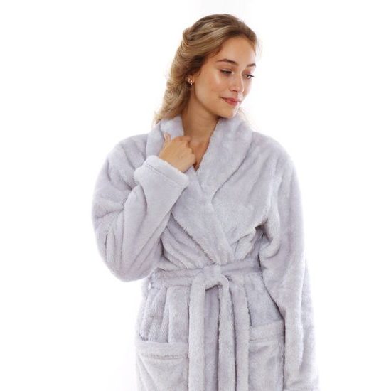 Dámský župan se šálovým límcem LILLY extra stříbrná