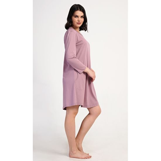 Dámské domácí šaty s tříčtvrtečním rukávem Emily - starorůžová
