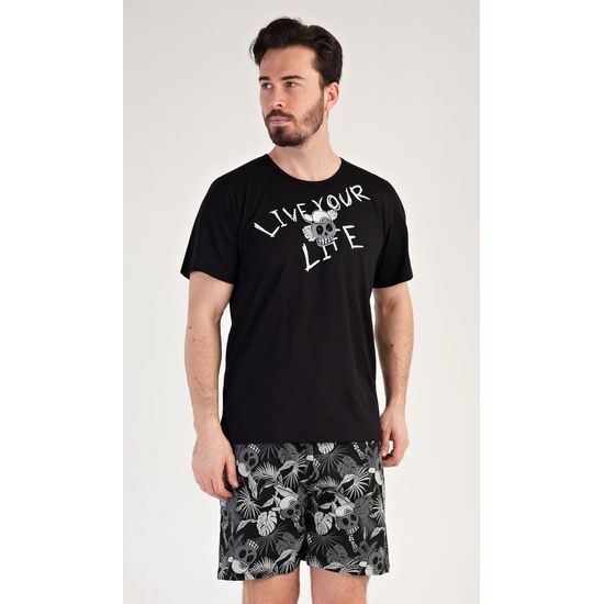 Pánské pyžamo šortky Live your life - černá