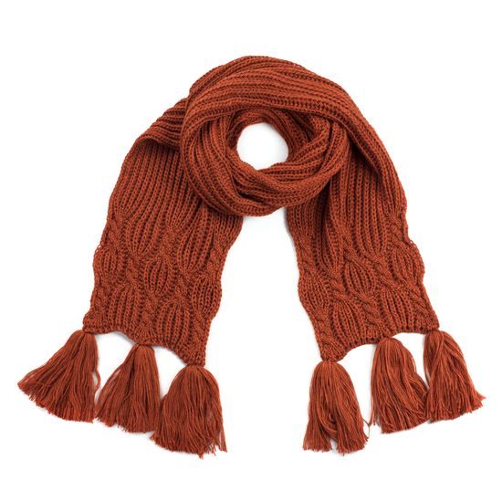 Pletený šál s třásněmi - modrý