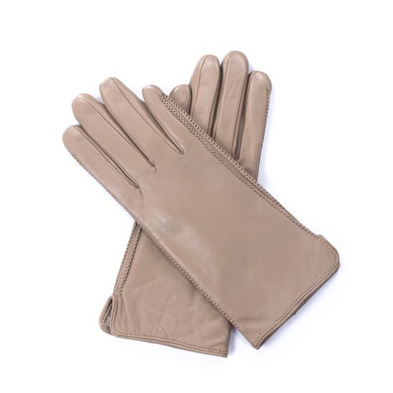 Dámské elegantní kožené rukavice šedé