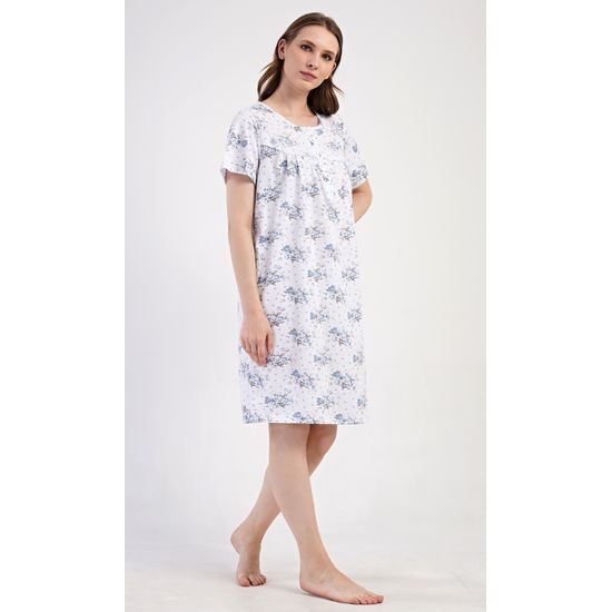 Dámská noční košile s krátkým rukávem Julie - modrá