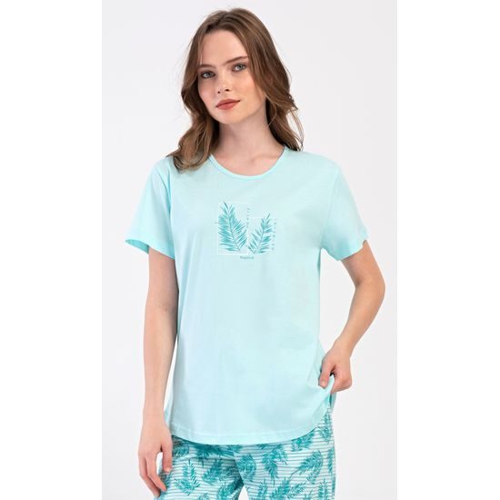 Dámské pyžamo kapri Simona - mentolová