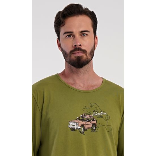Pánské pyžamo dlouhé Adventure - khaki