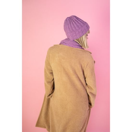 Čepice, šála - fialová