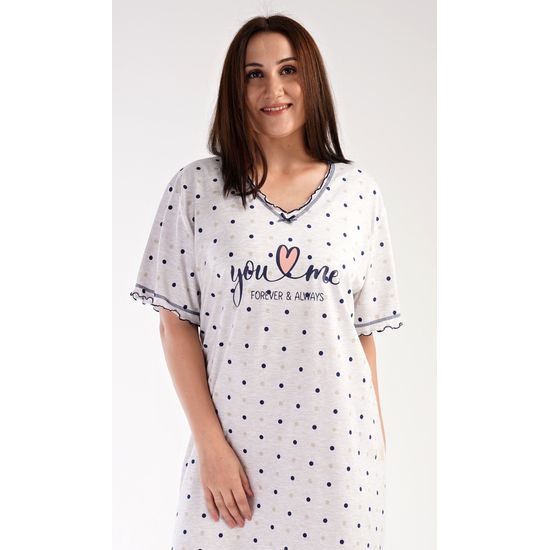 Dámská noční košile s krátkým rukávem Silvie - světle šedá