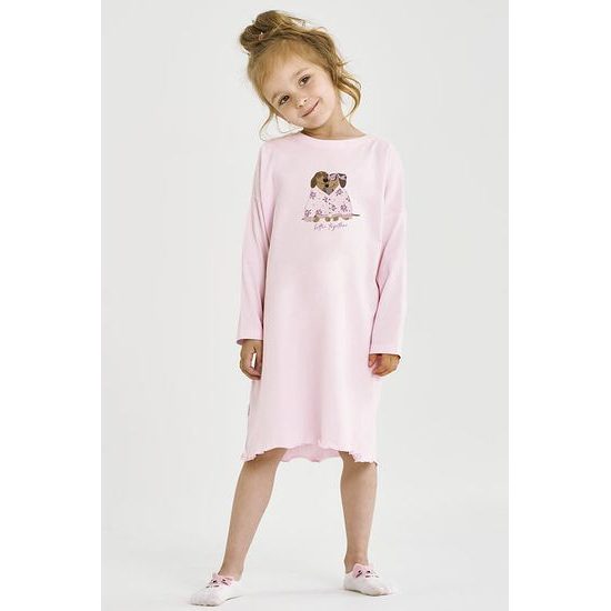 Dívčí košilka Jasmina pejsek světle růžová