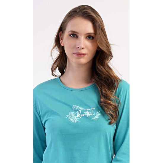 Dámské pyžamo dlouhé Denisa - mátová