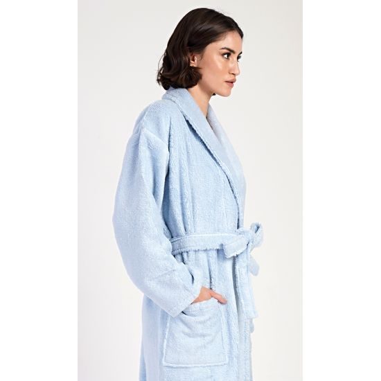 Dámský župan dlouhý se šálovým límcem Karolína - světle modrá
