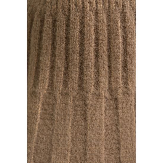 Teplý zimní klobouk - tmavobéžový