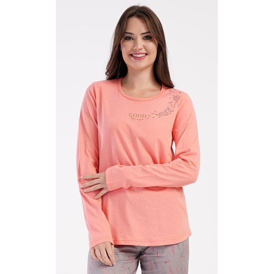 Dámské pyžamo dlouhé Good things - meruňková