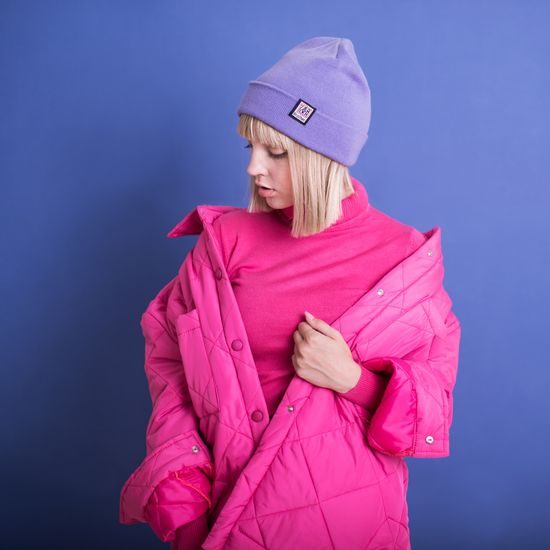 Čepice beanie dvojitá cihlová