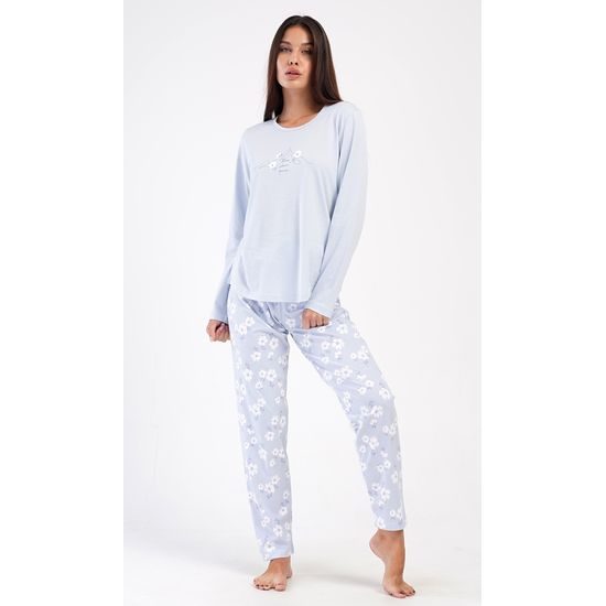 Dámské pyžamo dlouhé Nature - světle modrá