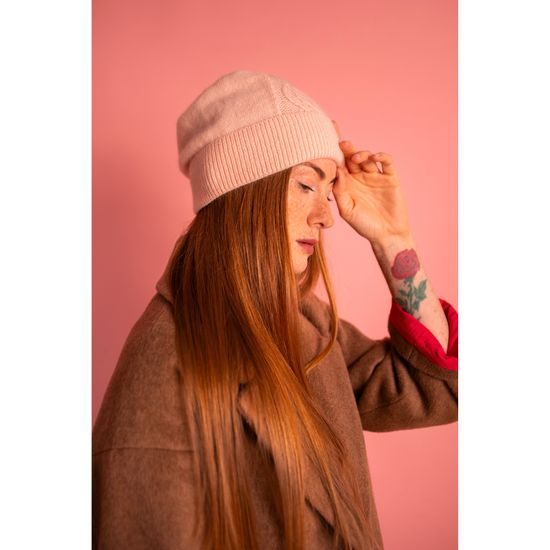 Angorská čepice - světlešedá